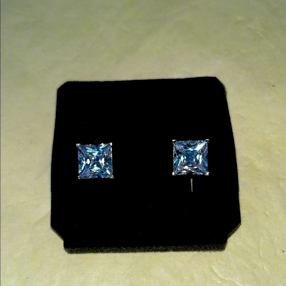 Sterling Silver & CZ Stud Earrings/ Never-Used